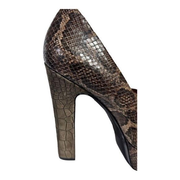 SOLD!! VIA SPIGA Snakeprint Leather Platform Heels - Size 7 - Picture 7 of 9